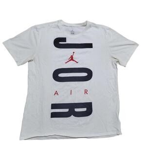 Jordan Air Wordmark Shirt Men Xl White Double Sided Jumpman Av2068